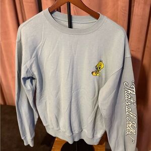 Warner Bros. Tweety Men's Sky Blue Crewneck Sweater